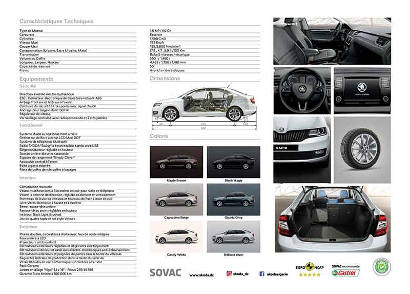 Fiche Technique Skoda Rapid