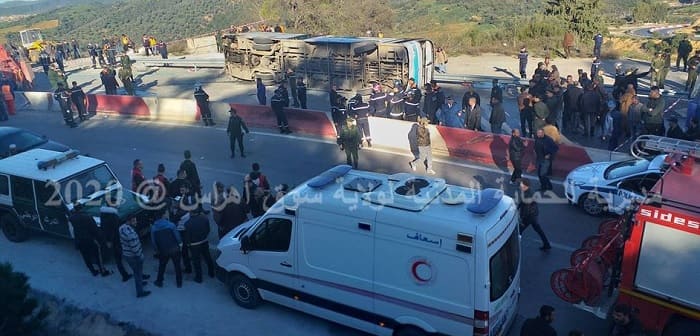 Souk Ahras : 07 morts et 20 blessés dans le renversement d'un bus