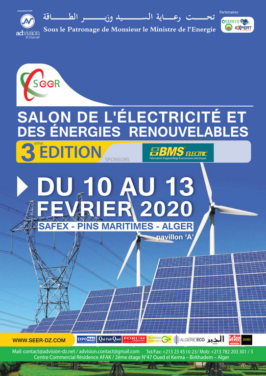 3ème édition du Salon de l’électricité et des énergies renouvelables DU 10 AU 13 février 2020