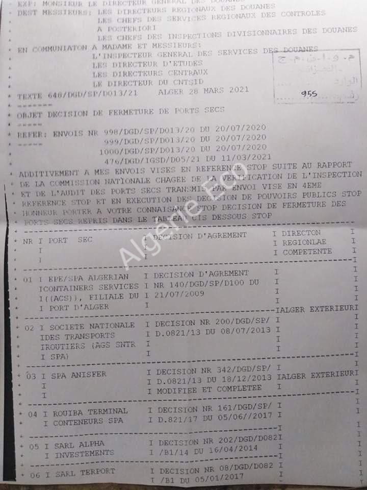 Fermeture de 16 ports secs